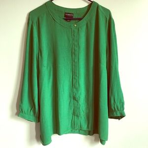 Liz Claiborne piped gorgette blouse